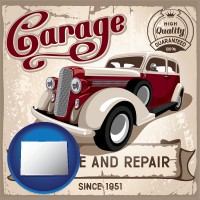 colorado map icon and an auto service and repairs garage sign