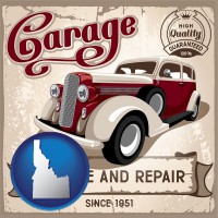 an auto service and repairs garage sign - with ID icon