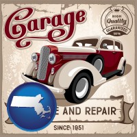 an auto service and repairs garage sign - with MA icon