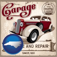 an auto service and repairs garage sign - with NC icon