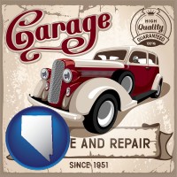 an auto service and repairs garage sign - with NV icon