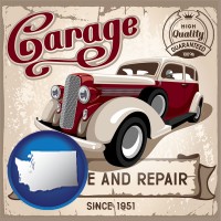 an auto service and repairs garage sign - with WA icon