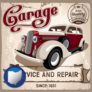 an auto service and repairs garage sign - with Ohio icon
