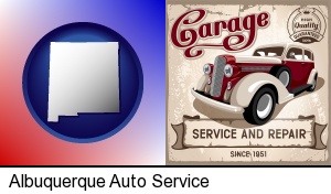 Albuquerque, New Mexico - an auto service and repairs garage sign