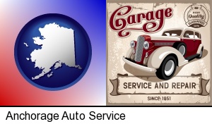 Anchorage, Alaska - an auto service and repairs garage sign