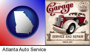 Atlanta, Georgia - an auto service and repairs garage sign