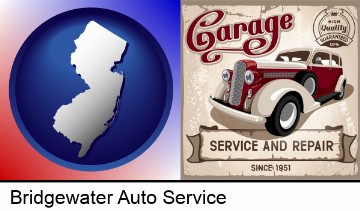 an auto service and repairs garage sign in Bridgewater, NJ