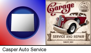 Casper, Wyoming - an auto service and repairs garage sign