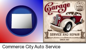 Commerce City, Colorado - an auto service and repairs garage sign