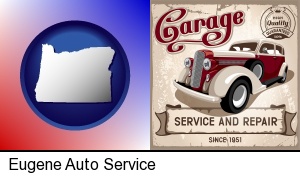 Eugene, Oregon - an auto service and repairs garage sign