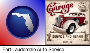 Fort Lauderdale, Florida - an auto service and repairs garage sign