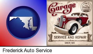 Frederick, Maryland - an auto service and repairs garage sign