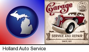 Holland, Michigan - an auto service and repairs garage sign
