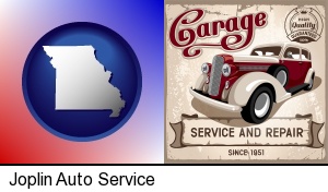 Joplin, Missouri - an auto service and repairs garage sign