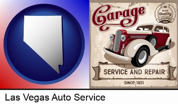an auto service and repairs garage sign in Las Vegas, NV