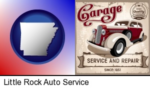 Little Rock, Arkansas - an auto service and repairs garage sign