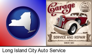 Long Island City, New York - an auto service and repairs garage sign