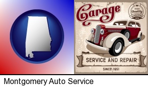 Montgomery, Alabama - an auto service and repairs garage sign