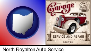 an auto service and repairs garage sign in North Royalton, OH