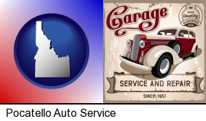 Pocatello, Idaho - an auto service and repairs garage sign