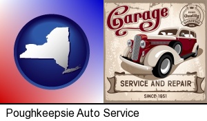 Poughkeepsie, New York - an auto service and repairs garage sign