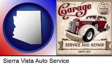 an auto service and repairs garage sign in Sierra Vista, AZ