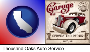 Thousand Oaks, California - an auto service and repairs garage sign