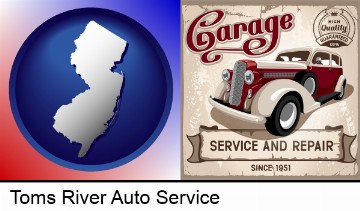 an auto service and repairs garage sign in Toms River, NJ