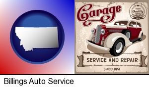 Billings, Montana - an auto service and repairs garage sign