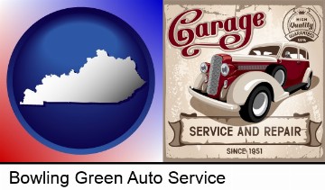 an auto service and repairs garage sign in Bowling Green, KY