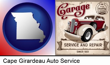 an auto service and repairs garage sign in Cape Girardeau, MO