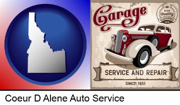 an auto service and repairs garage sign in Coeur D Alene, ID