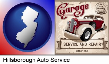 an auto service and repairs garage sign in Hillsborough, NJ