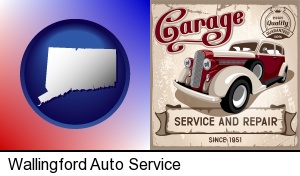 Wallingford, Connecticut - an auto service and repairs garage sign